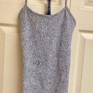 Lululemon Power Y Tank “Gray Heather” black stitching